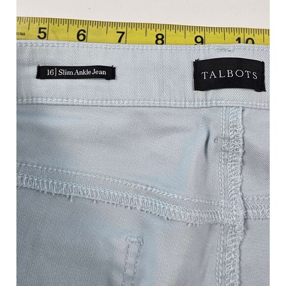 Slim Ankle Jeans - Zenith Wash talbots career casual size 16 comfort high rise - Picture 6 of 10
